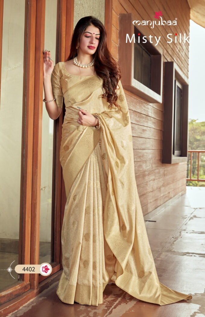 Golden Banarasi Silk Saree - RawaazFashion