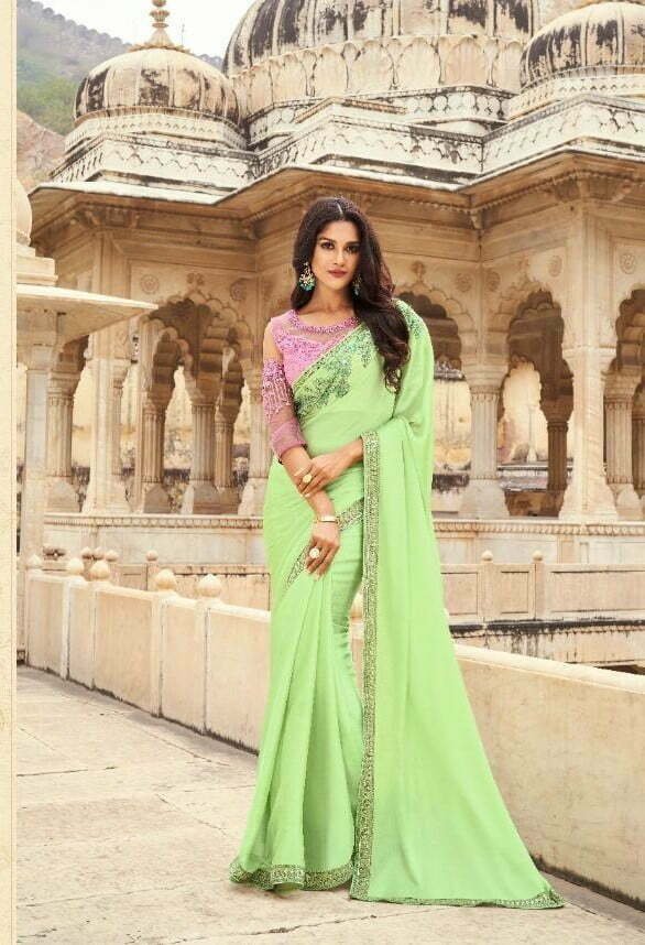 Pink and green combination is our all time favourite Bride hindujadatta  is looki  Wedding saree blouse designs Lehenga saree design Silk saree  blouse designs