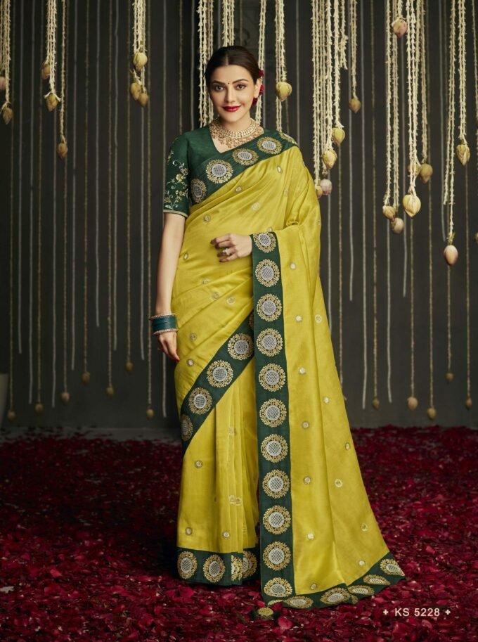 Yellow Silk Wedding Saree