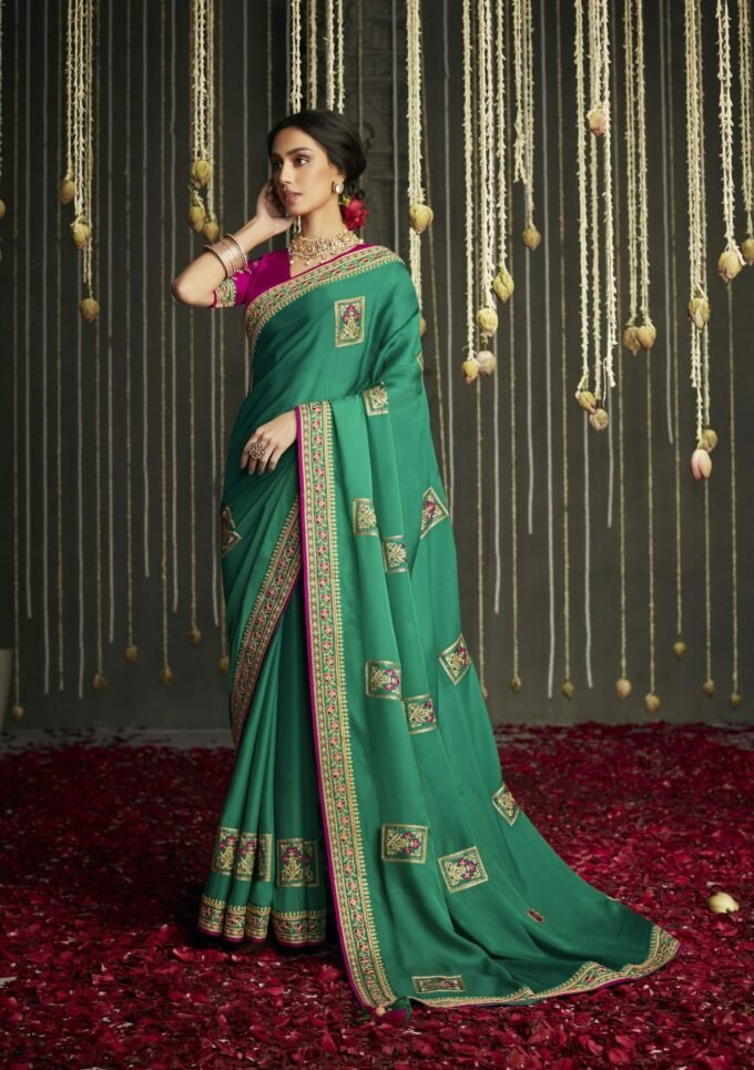 Green Designer Wedding Silk Saree