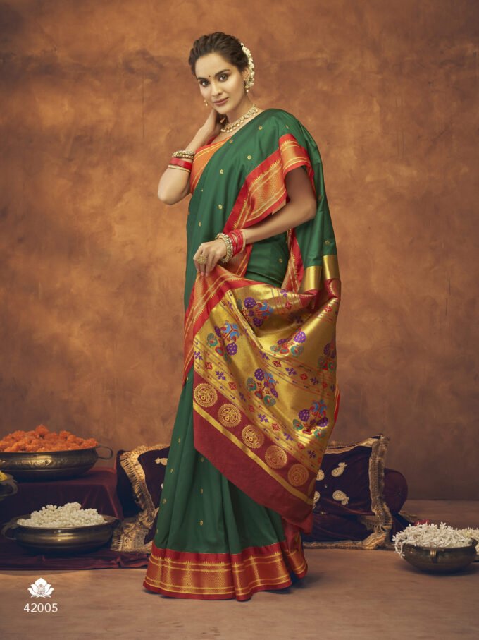 Green Paithani Wedding Silk Saree