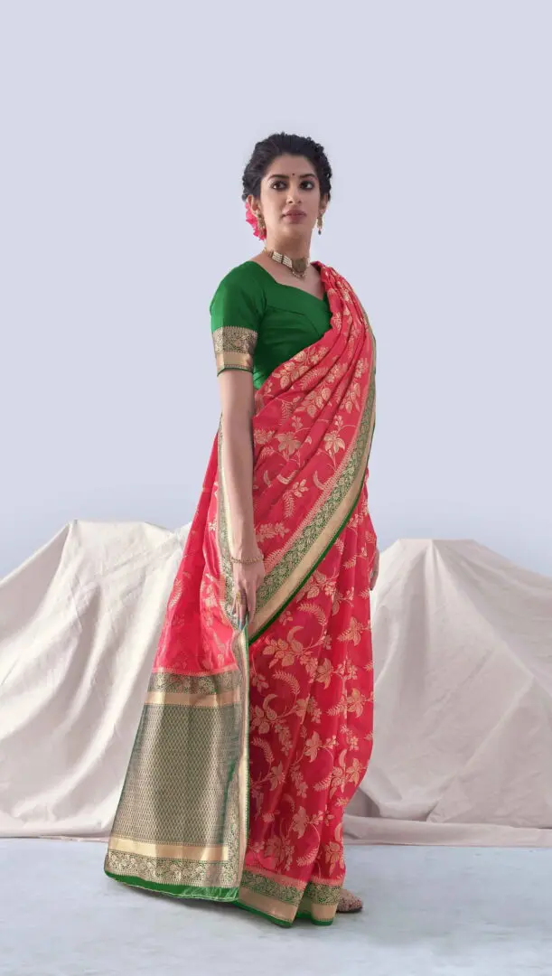Pink Wedding Silk Saree