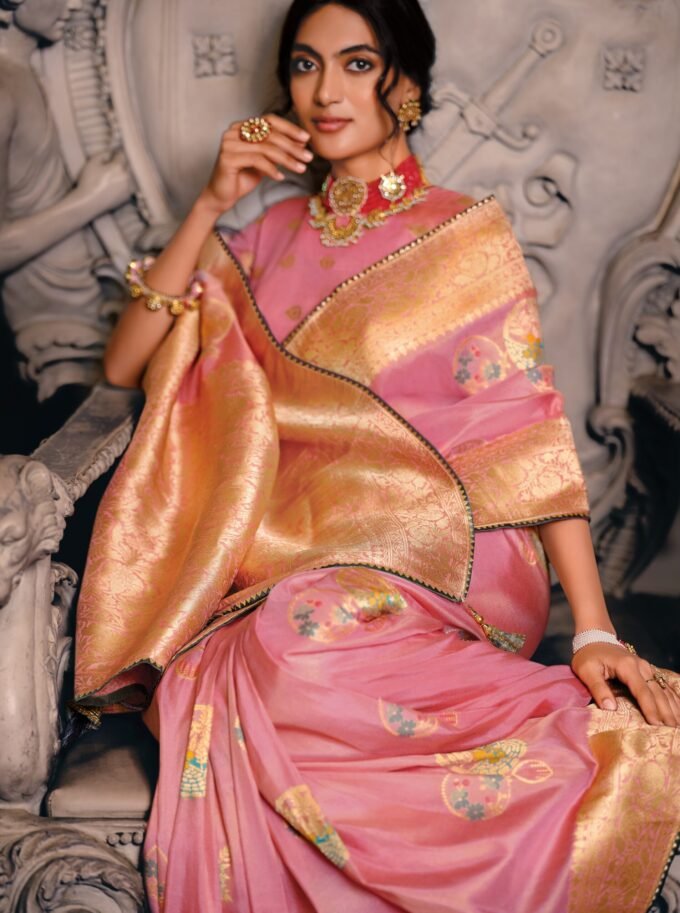 Blush Pink Banarasi Saree