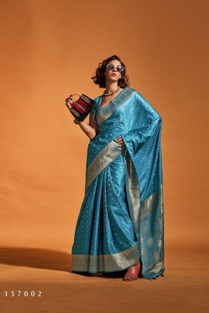Blue Satin Silk Saree
